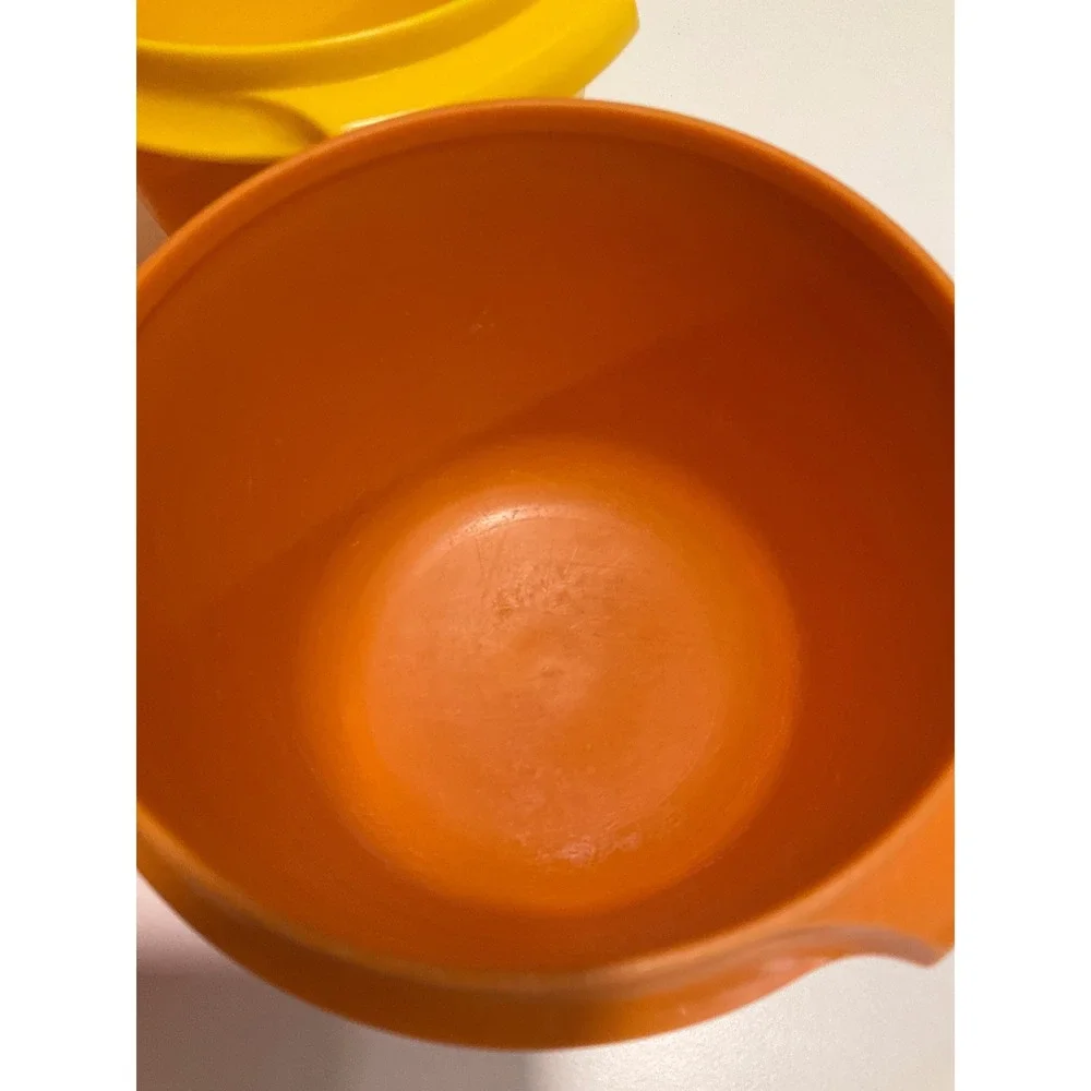 Vtg Tupperware 3 Piece Set Sunburst Servalier with Lids  840 & 886 Nostalgia 70s